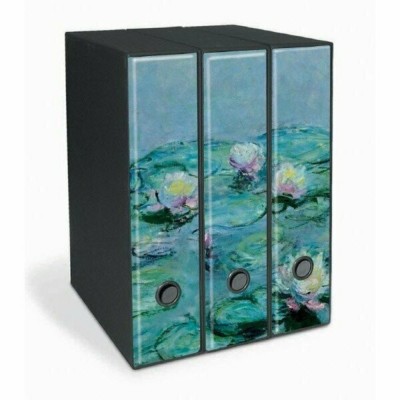 Set 3 Raccoglitori Image, Formato Protocollo, Dorso 8 cm, Claude Monet - Ninfee