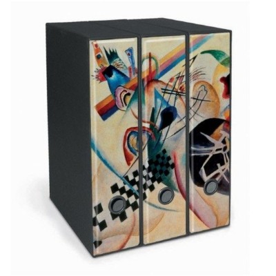 Set 3 Raccoglitori Image, Formato Protocollo, Dorso 8 cm, Wassily Kandinsky - Su bianco