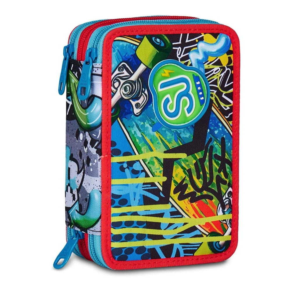 Astuccio Completo 3 Zip SJ Gang Sharky Skate - Blu/Rosso