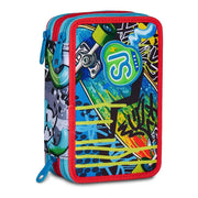 Astuccio Completo 3 Zip SJ Gang Sharky Skate - Blu/Rosso