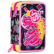 Astuccio Completo 3 Zip SJ Gang Game Led Girl - Fucsia/Rosa