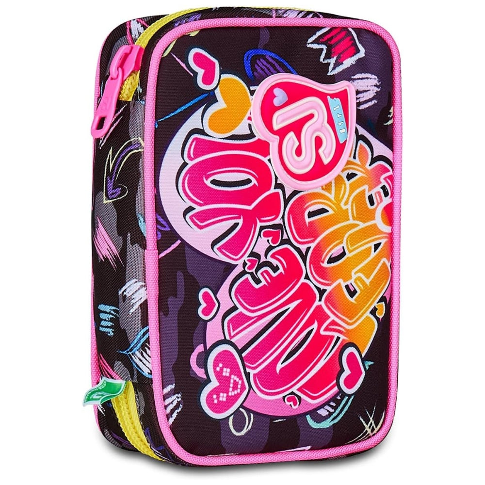 Astuccio Completo 1 Zip Sj Gang Speed Pad New - Game Led Girl - Fucsia/Rosa