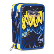 Astuccio Completo 3 Zip Seven Hidden Spot Boy - Blu/Giallo