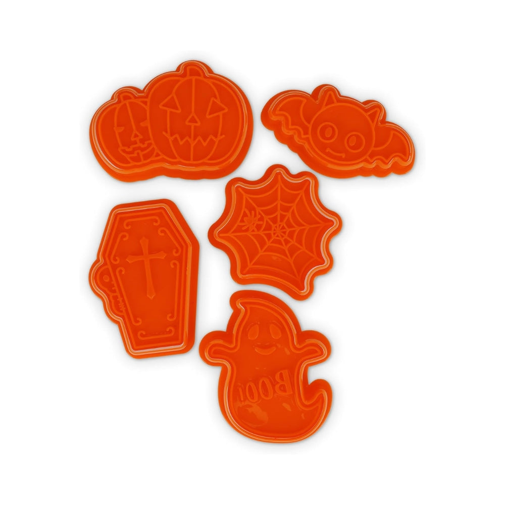 Legami – Formine Tagliabiscotti Halloween | Set da 5 Cookie Cutters con Timbro, Adatte ai Bambini e Lavabili in Lavastoviglie