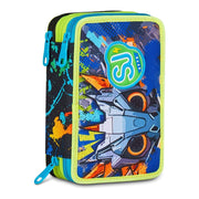 Astuccio Completo 3 Zip SJ Gang Led Look - Blu/Lime