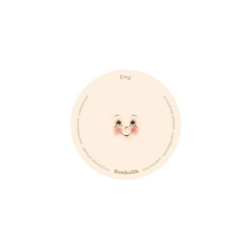 10 Visi Stampati Su Tessuto - Emy - Diam. 13 - Renkalik