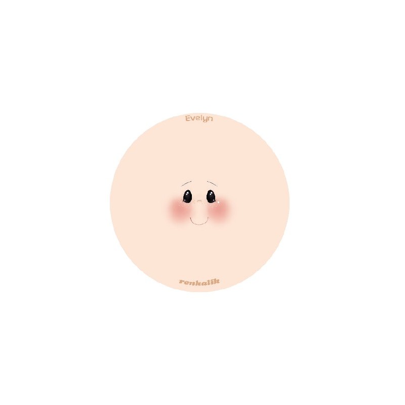 10 Visi Stampati Su Tessuto - Evelyn - Diam. 13 - Renkalik