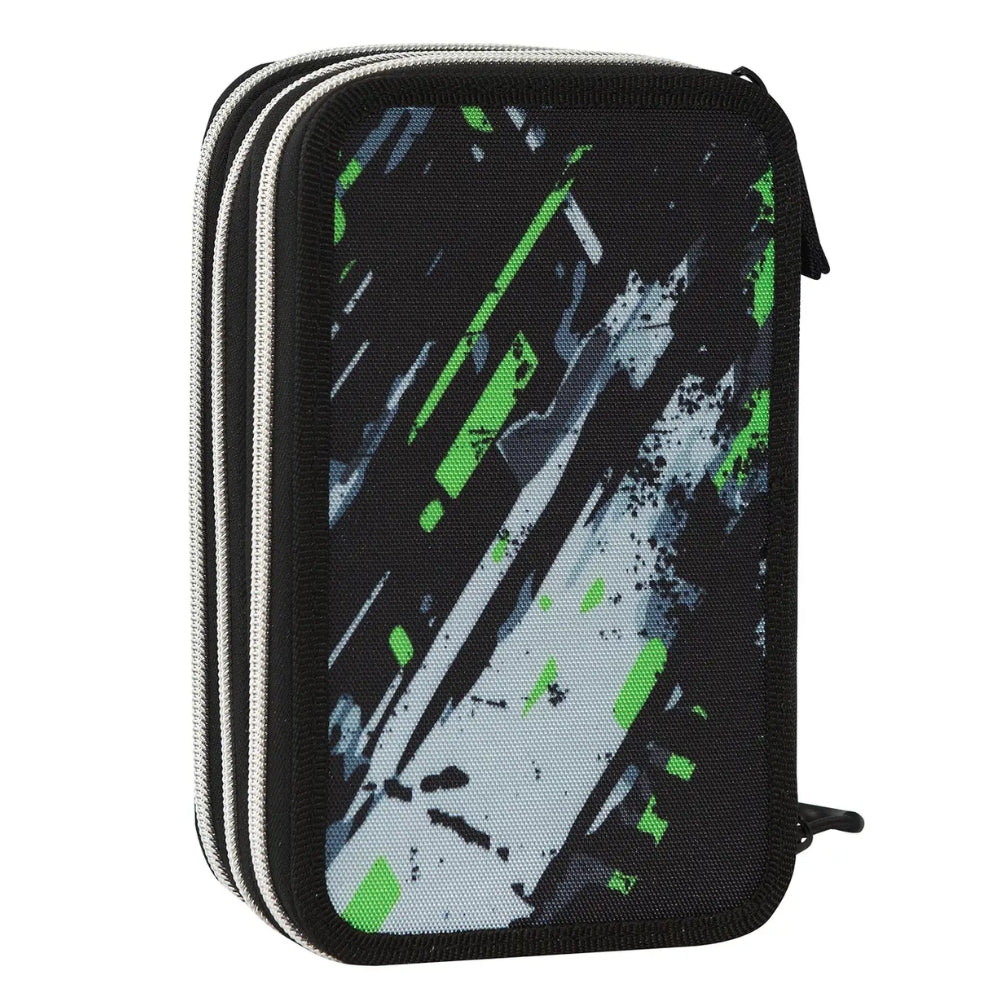 Astuccio 3 Zip Comix WBS Scratch Completo – Nero/Verde