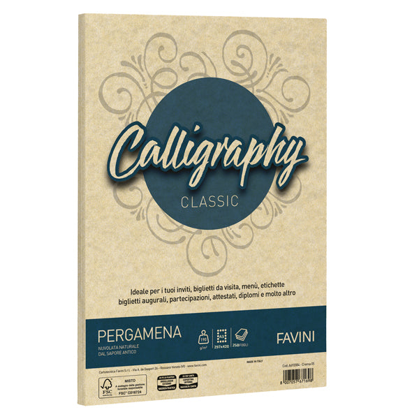 Carta Calligraphy Pergamena - A4 - 190 gr - Favini - conf. 250 fogli