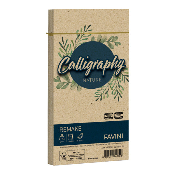 Busta Calligraphy Remake - 110 x 220 mm - 120 gr - Favini - conf. 25 pezzi