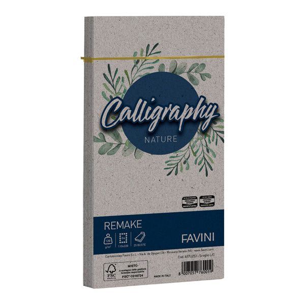 Busta Calligraphy Remake - 110 x 220 mm - 120 gr - Favini - conf. 25 pezzi