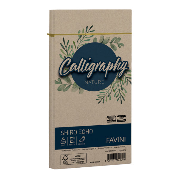 Busta Calligraphy Shiro Eco - 110 x 220 mm - 120 gr - Favini - conf. 25 pezzi