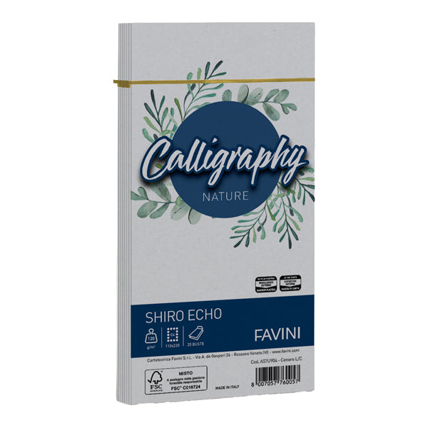 Busta Calligraphy Shiro Eco - 110 x 220 mm - 120 gr - Favini - conf. 25 pezzi