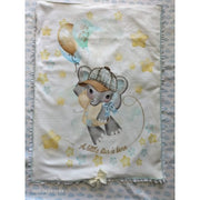 Copertina In Pile E Cotone Cm 70x90 Con Stampato Bimbo/a Elefantino