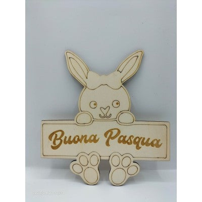 Coniglietto In Legno - Buona Pasqua