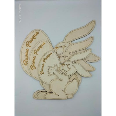 Coniglietto In Legno Buona Pasqua