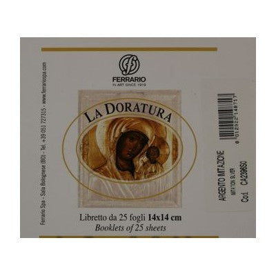Foglia Argento Imitazione Ferrario – 14 X 14 Cm Libretto Da 25 Fogli