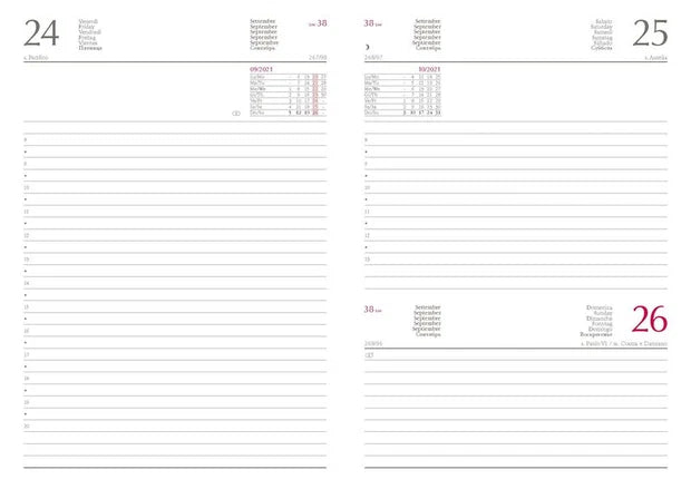 Buffetti Agenda Giornaliera in Sintetico 2027 – Blocco Fisso – 14,5 x 20,5 cm