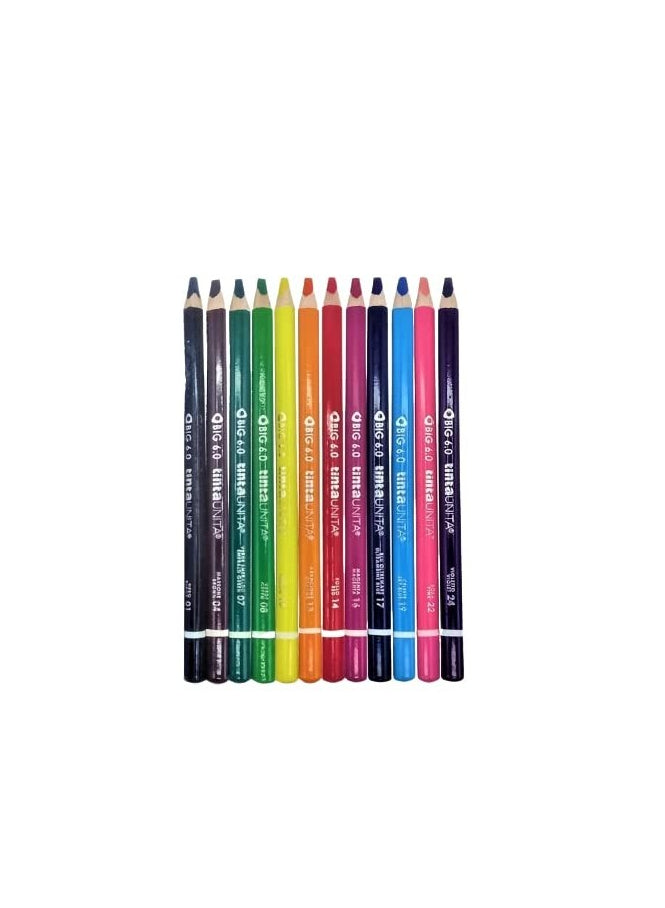 TINTA UNITA BIG 6.0 – Pastelli a Colori Maxi con Temperino
