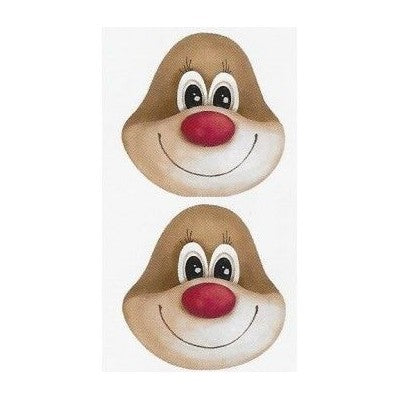 Fommy Deco' 12x20 Cm- Renna - Faccine - 2 Visi Gomma Crepla - Renkalik