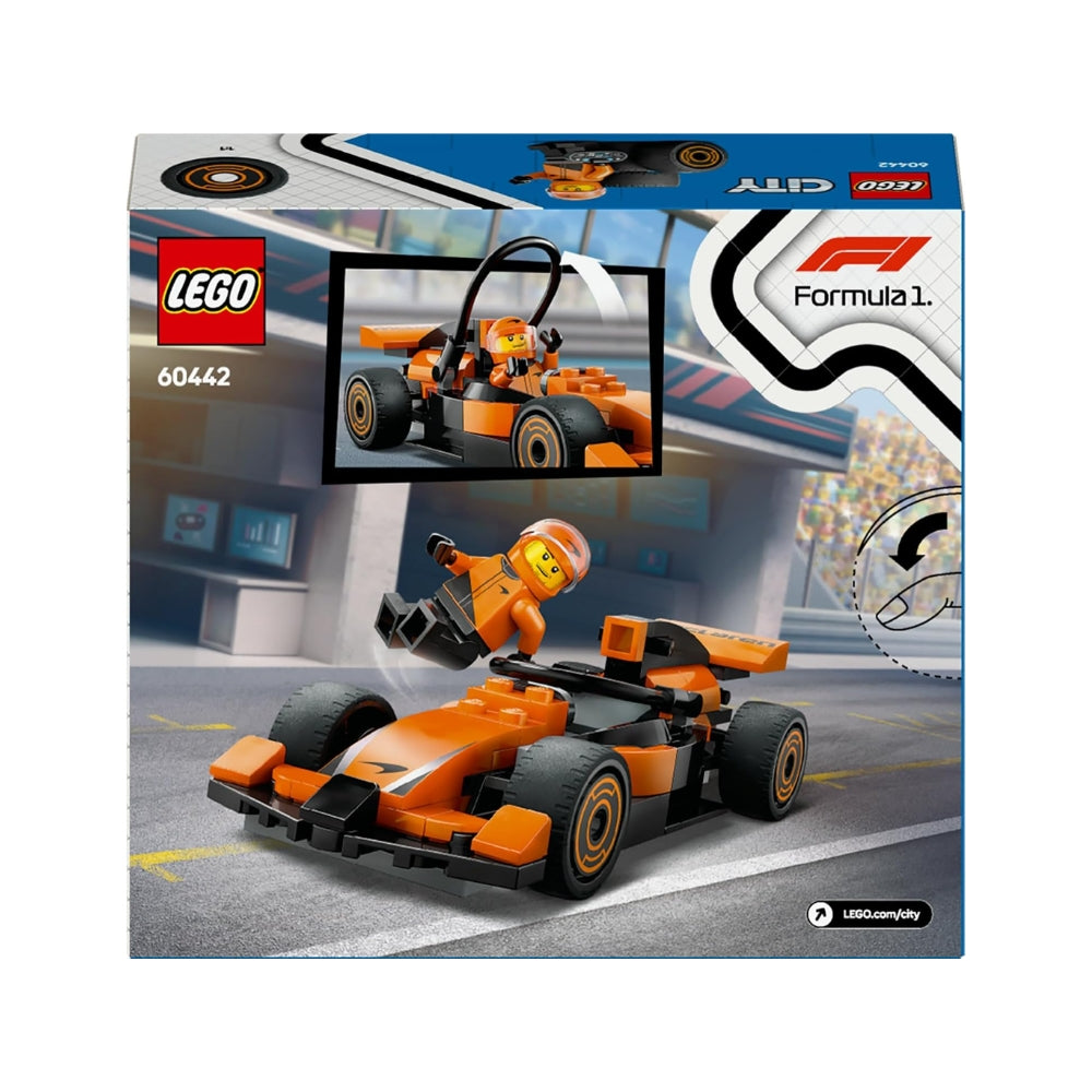 LEGO City Pilota e Monoposto McLaren F1 - Modello di Macchina Giocattolo da Formula 1 con Minifigure - Idea Regalo per Bambini e Bambine da 6 Anni in su o per Adulti Fan delle Auto da Corsa - 60442