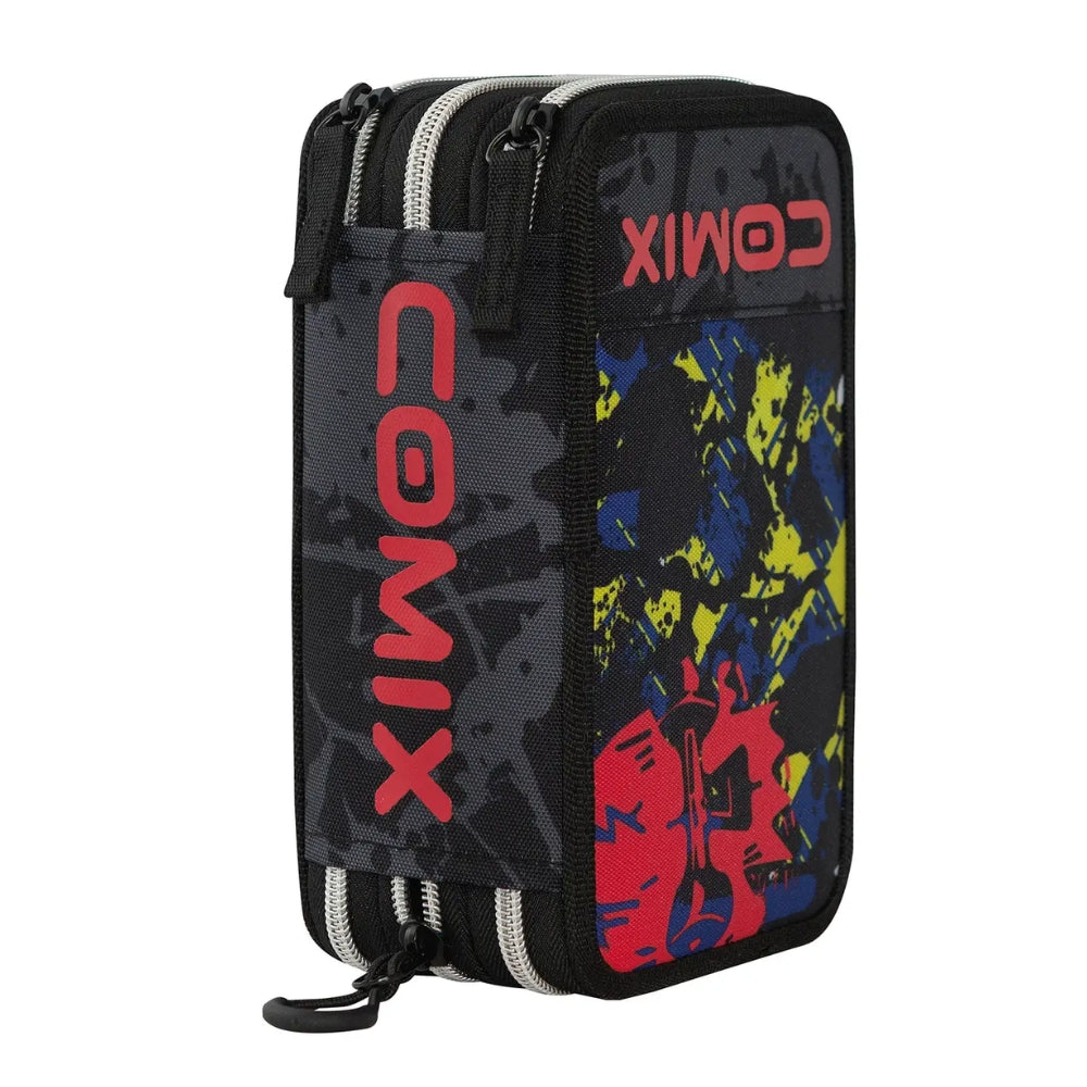 Astuccio 3 Zip Comix WBS Skull Completo – Nero/Rosso