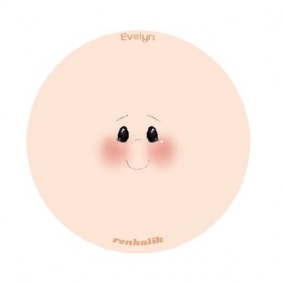 10 Visi Stampati Su Tessuto - Evelyn - Diam. 13 - Renkalik