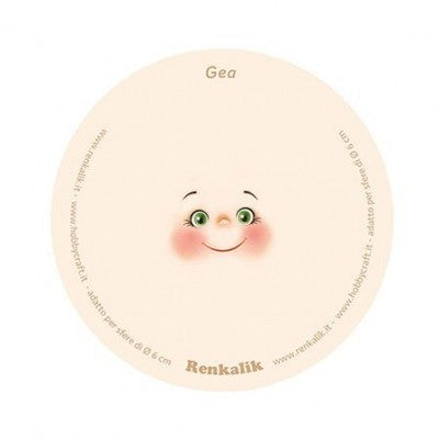 10 Visi Stampati Su Tessuto - Gea - Diam. 13 - Renkalik