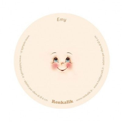 10 Visi Stampati Su Tessuto - Emy - Diam. 13 - Renkalik