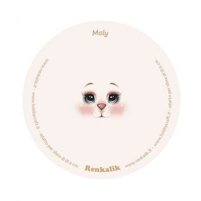 10 Visi Stampati Su Tessuto - Maly - Diam. 13 - Renkalik