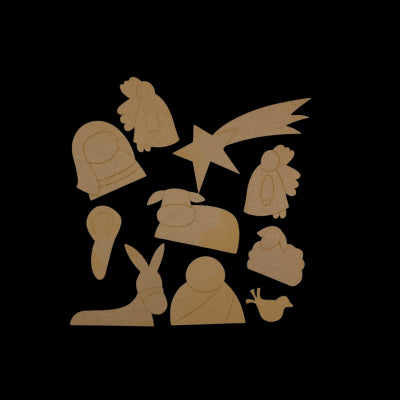 Set 10 Formine Mdf "presepe" Angel B Assortite