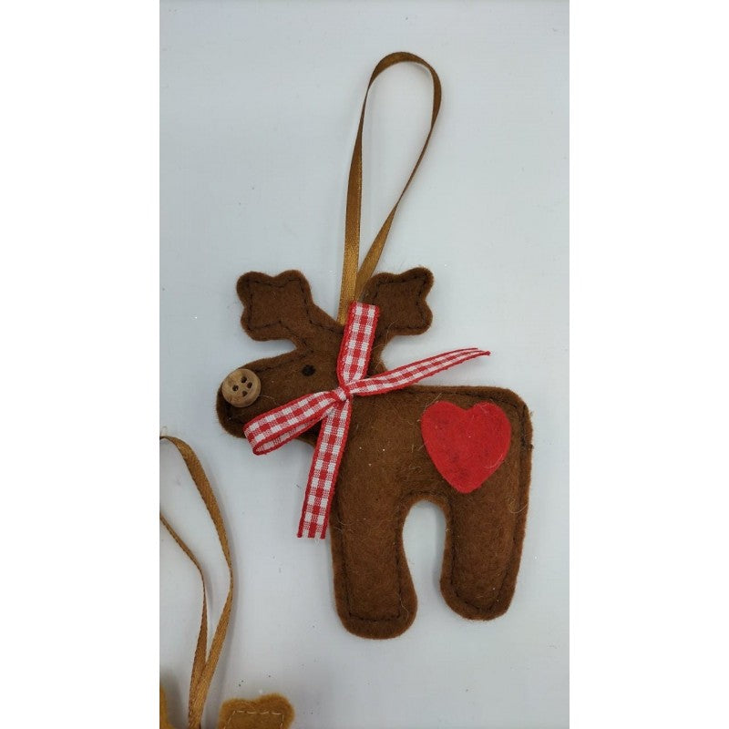 Renna Feltro Con Cuore