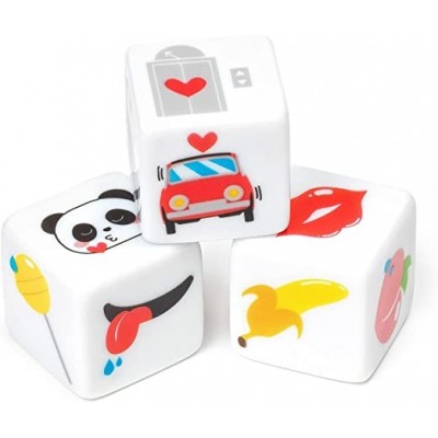 Legami - Set Di 3 Dadi Per Coppie, Busta Porta Dadi Inclusa, Sex In Progress, 2,5x2,5 Cm, Tema Sex