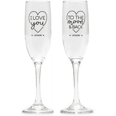 Legami - Set Di 2 Flute Da Champagne, Calici Da Vino, 150 Ml