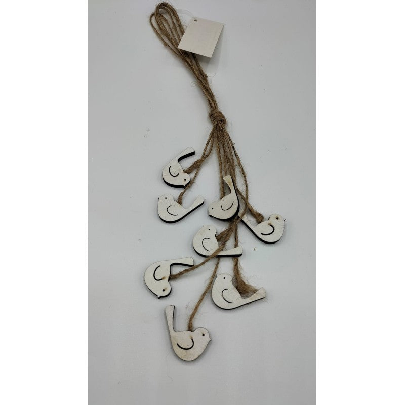 Set 8 Uccellini In Legno