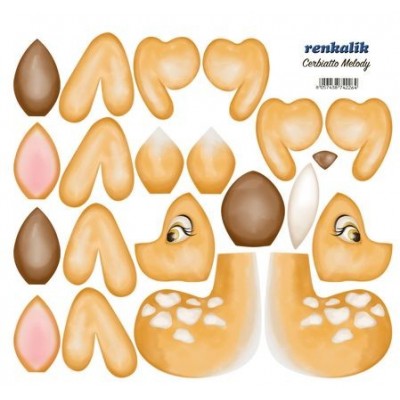 Panno Kraft 3d Renkalik Cerbiatto Melody 50 X 50 Cm