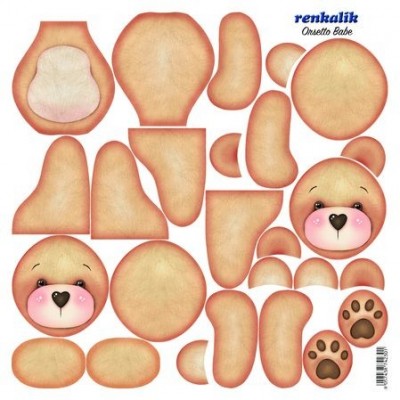 Panno Kraft 3d Renkalik Orsetto Babe 50 X 50 Cm