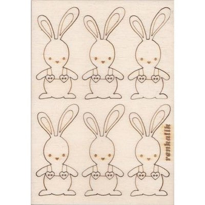 6 Sagome Coniglietto Alvin In Legno Renkalik