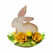 Coniglietto Tra Fiori E Uova Realizzato A Mano