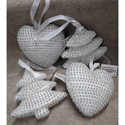 Set 4 Pendenti Con Strass Cuore/albero