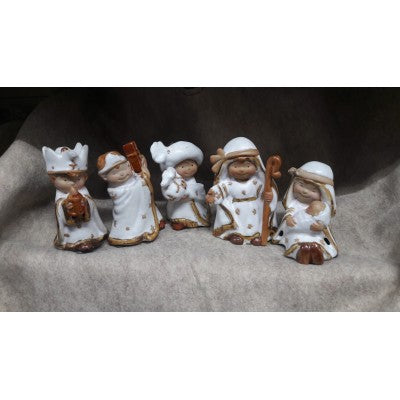 Presepe In Porcellana Bianca 5 Pezzi