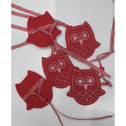 Gufetti In Feltro Con Laccio Rossi - 5 Pz