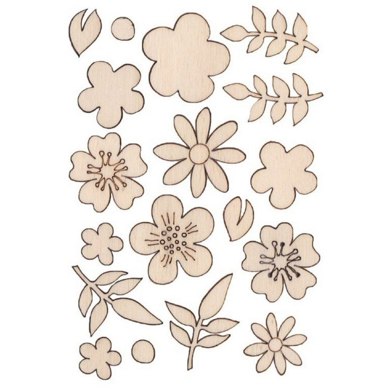18 Sagome Fiorellini In Legno Renkalik
