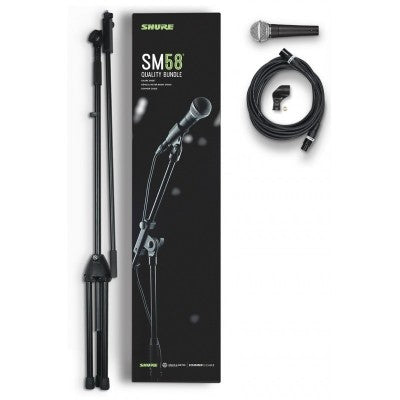 Shure Sm58 Quality Bundle, Kit Con Microfono, Asta, Cavo Xlr