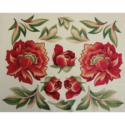 Velluto Deco' Stampato Floral Red Passion Cm.27x32