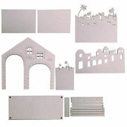 Renkalik - Capanna Con Paesaggio Betlemme In Legno E Cartone Vegetale