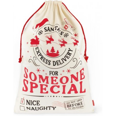 Legami - Sacco Per Regali Di Babbo Natale, 50 X 70 Cm, Con Coulisse, Resistente, Riutilizzabile