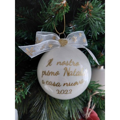 Pallina Personalizzata Con Frase O Famiglia - Albero Di Natale