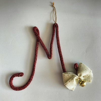 Pallina Natale Iniziale Personalizzabile - Rosso Glitter