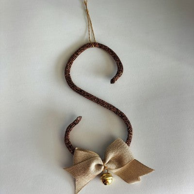 Pallina Natale Iniziale Personalizzabile - Rame Glitter